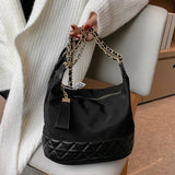 Women's Small Square Bag Rhombic Lattice Crossbody