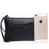 Crocodile Pattern Handbag Long Purse PU Leather Wallet Clutch