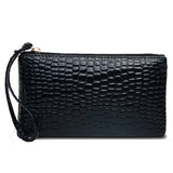 Crocodile Pattern Handbag Long Purse PU Leather Wallet Clutch