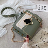 Women's Chain PU Leather Shoulder Crossbody Wallets Handbags