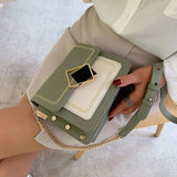 Women's Chain PU Leather Shoulder Crossbody Wallets Handbags