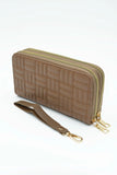 Women's Quilted Stitch Double Zipper Wallet