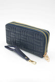 Women's Quilted Stitch Double Zipper Wallet