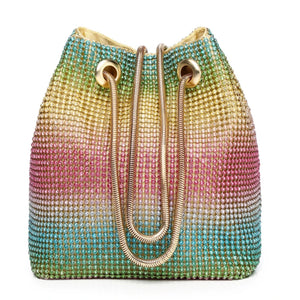 Rainbow Diamond Shoulder Bag Rhinestone Tote Crossbody Handbag