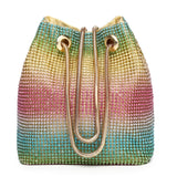 Rainbow Diamond Shoulder Bag Rhinestone Tote Crossbody Handbag