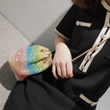 Rainbow Diamond Shoulder Bag Rhinestone Tote Crossbody Handbag