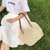 Women's Rattan Straw Shoulder Bag Large Capacity Beach Bag