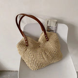 Women's Rattan Straw Shoulder Bag Large Capacity Beach Bag