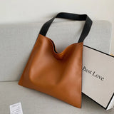 Women's Retro One Shoulder Bag PU Leater Casual Large Capacity Tote Bags