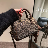 Women's Retro Houndstooth Handbag Autumn Winter Messenger Bag