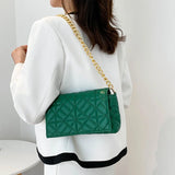 Women's Rhombus Embroidery Chain Small Square Shoulder Bag