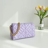 Women's Rhombus Embroidery Chain Small Square Shoulder Bag