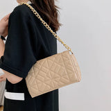Women's Rhombus Embroidery Chain Small Square Shoulder Bag