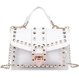 Women's Rivet Crossbody Bags Jelly Shoulder Bag Chain Handbags