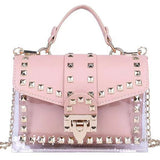 Women's Rivet Crossbody Bags Jelly Shoulder Bag Chain Handbags