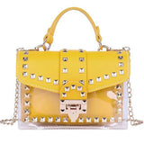 Women's Rivet Crossbody Bags Jelly Shoulder Bag Chain Handbags