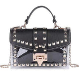 Women's Rivet Crossbody Bags Jelly Shoulder Bag Chain Handbags