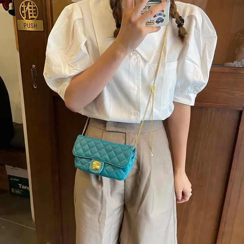 Women's Roman Coin Rhombus Chain Phone Bag Crossbody Mini Bag