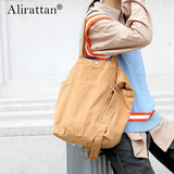 Canvas School Messenger Bag Large Capacity Casual Shoulder Handbag for Women