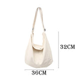 Women's Canvas Messenger Bag Solid Large Capacity Shoulder Handbag