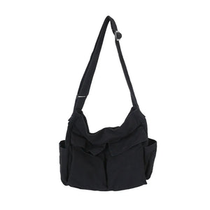 Women's Canvas School Messenger Bag Large Capacity Casual Shoulder Handbag