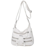 Sheepskin Leather Shoulder Bags with Multiple Pockets