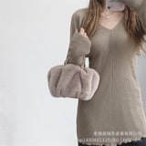 Fluffy Plush Tote Bag for Women