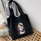 Canvas Commuter Shopper Vest Bag Cotton Cloth Wave Bolsas