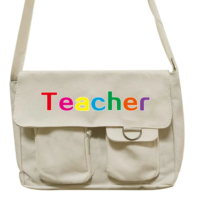 Canvas Messenger Bag Teacher Series Large Capacity Handbag
