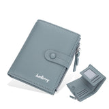 Women's Zipper Short Wallet Litchi Clip Buckle Wallet