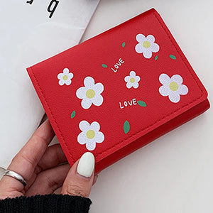 Small Fresh Style Floral Short Wallet for Women