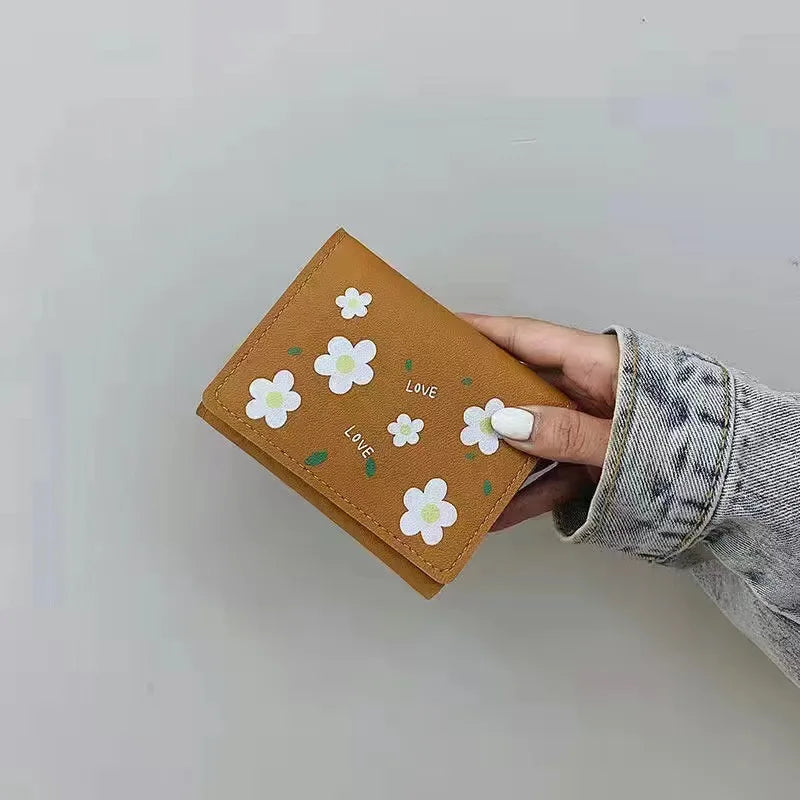 Women's Short Wallet Floral Style Hasp PU