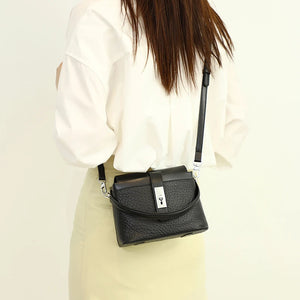 Cowhide Shoulder Bag Handbag Square Ladies Tote Leather Crossbody Bag