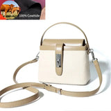 Cowhide Shoulder Bag Handbag Square Ladies Tote Leather Crossbody Bag