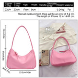 Candy Color Women's Shoulder Bag Small Summer Baguete Handbag