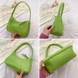 Candy Color Women's Shoulder Bag Small Summer Baguete Handbag