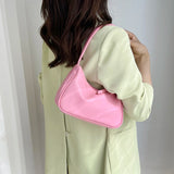 Candy Color Women's Shoulder Bag Small Summer Baguete Handbag
