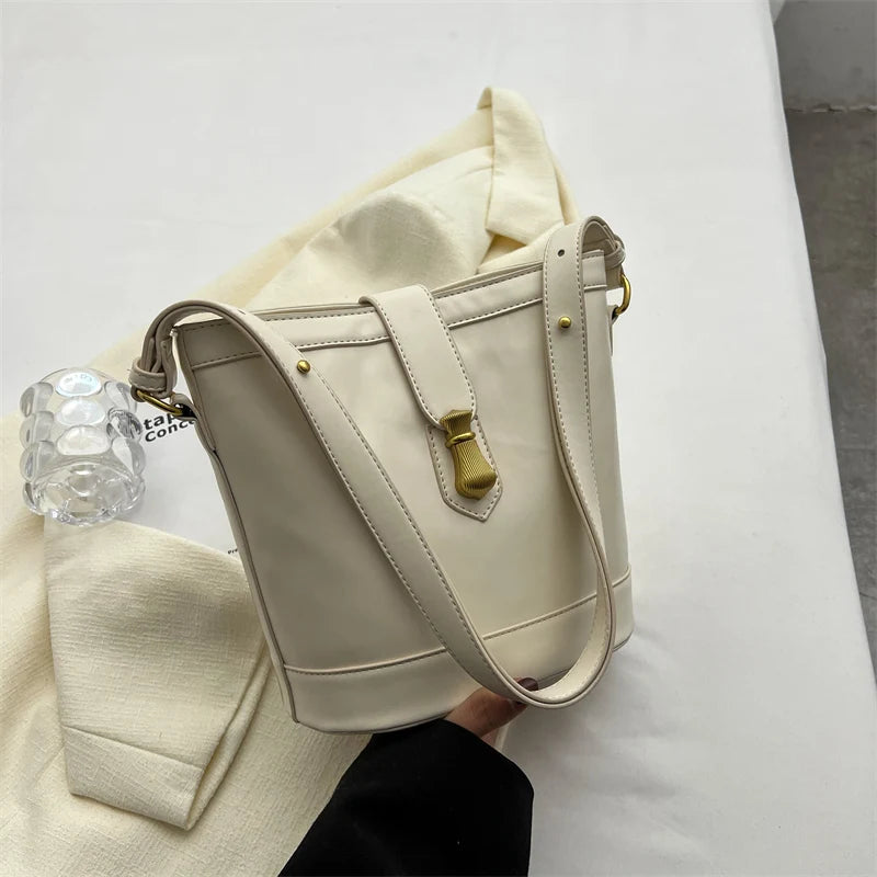 PU Leather Bucket Crossbody Pack Women's Shoulder Bag