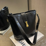 PU Leather Bucket Crossbody Pack Women's Shoulder Bag