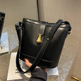 PU Leather Bucket Crossbody Pack Women's Shoulder Bag