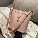 PU Leather Bucket Crossbody Pack Women's Shoulder Bag