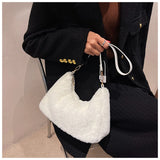Women's Shoulder Bag Faux Fur Hairy Solid Colors Crossbody Purses Wallet