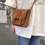 Women's Pu Leather Shoulder Bag Girl's Straddle Handbag
