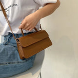 Women's Retro Crossbody Messenger Handbag Solid Tote