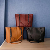 Women's Large Capacity Shoulder Bag Casual Pu Leather Messenger Bag