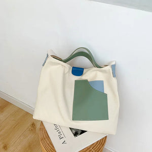 Canvas Shoulder Bag Large Capacity for School and Work