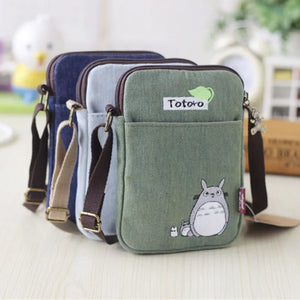 Totoro Canvas Sling Bag with Phone Mini Style