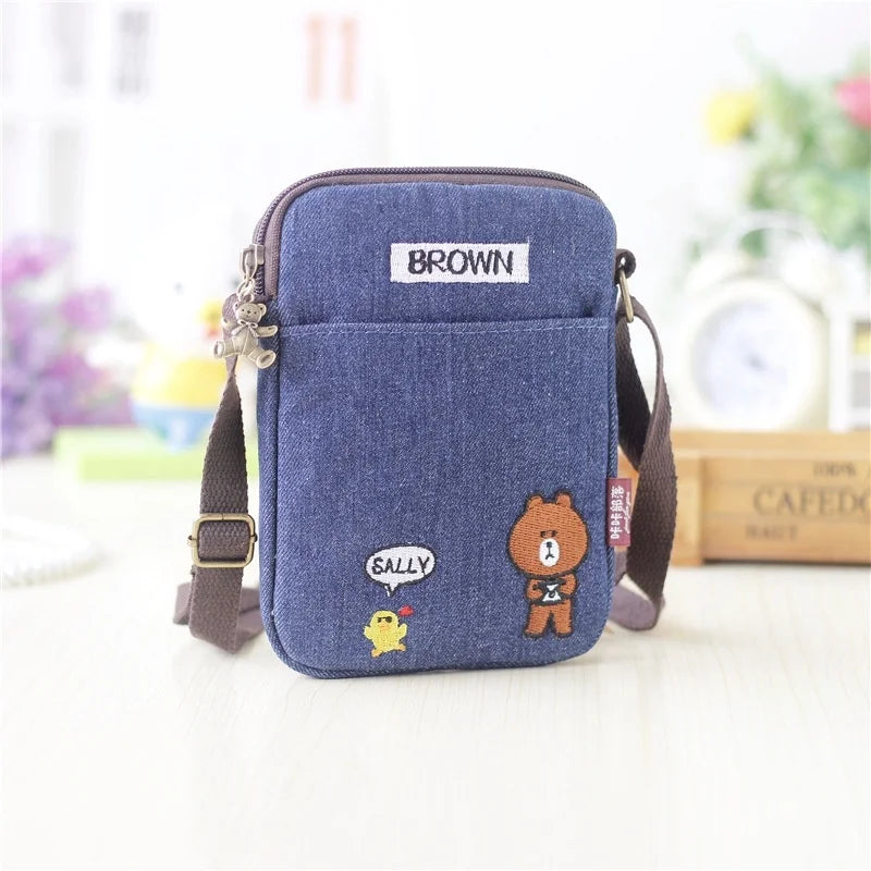 Totoro Canvas Sling Bag with Phone Mini Style