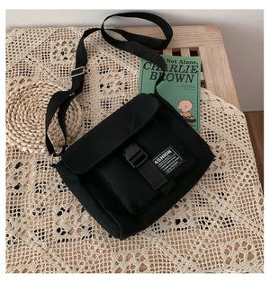 Women's Harajuku Canvas Shoulder Bag Crossbody Messenger Tote Handbag