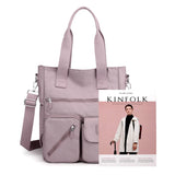 High Top-handle Nylon Shoulder Bag for Women